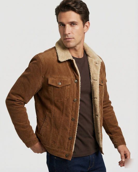 Herren Cordjacke Elegant Braun - Eveloria