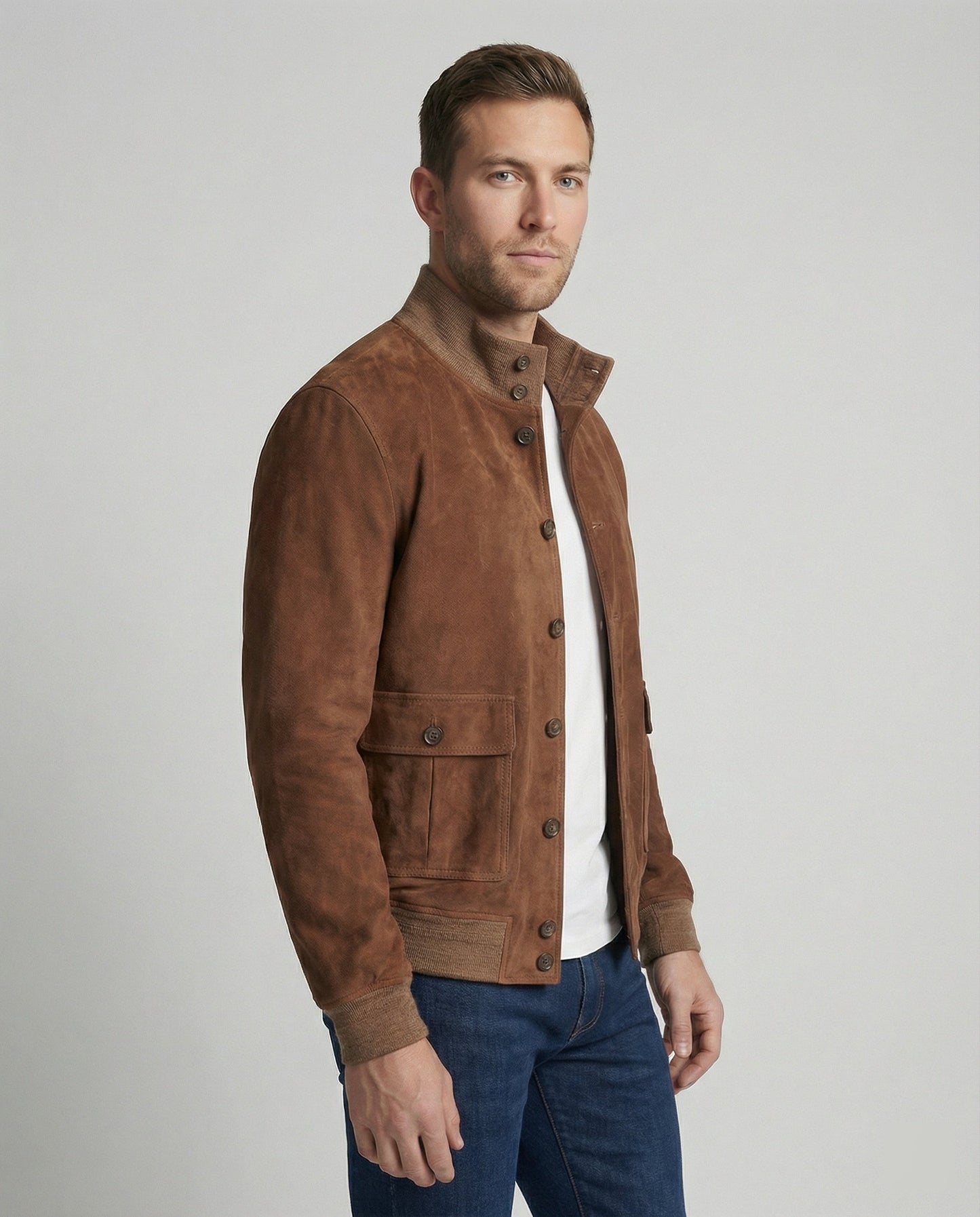 Herren Wildlederjacke Bomber Leder