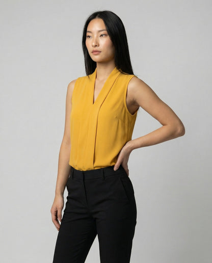 Damen Ärmelloses Sommertop Stoff Elegant Weißen