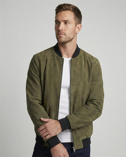 Herren Velours Bomberjacke
