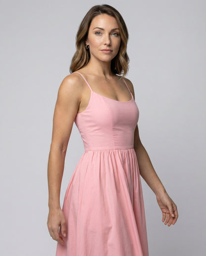 Eveloria Damenkleid Einfarbig U-Ausschnitt Strapsen