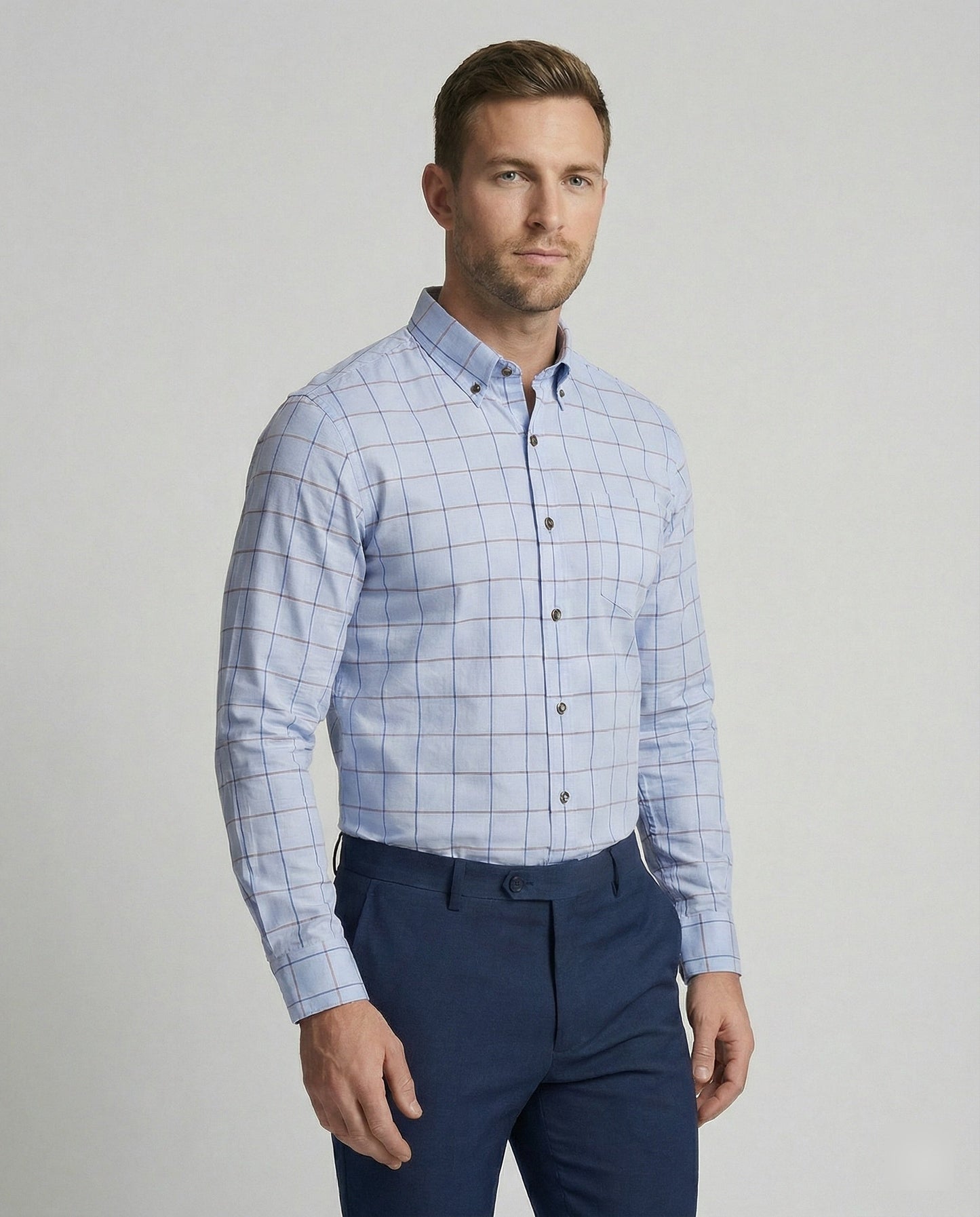 Herren Businesshemd Slim Fit Kentkragen Weiß