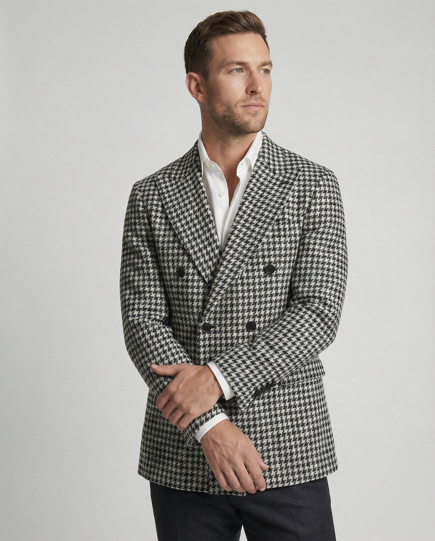 Herren Karoblazer Moderner Schnitt Elegantes Design Schwarz - Eveloria