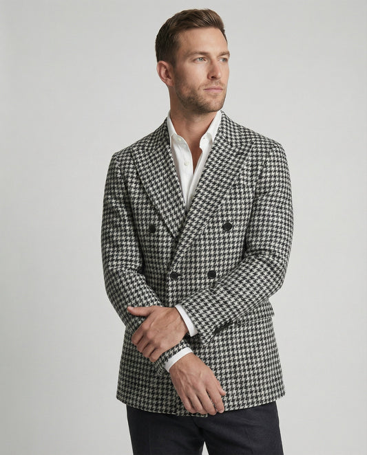 Herren Karoblazer Moderner Schnitt Elegantes Design Schwarz - Eveloria