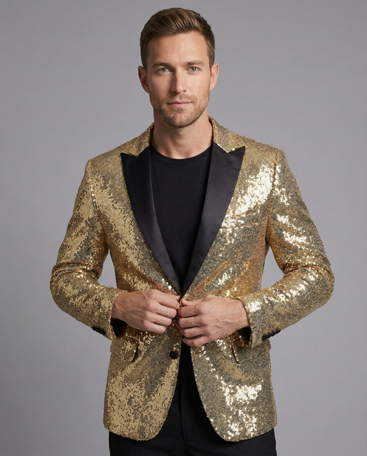 Herren Pailletten Blazer Glamour - Eveloria