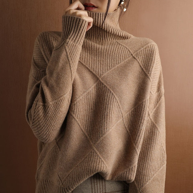 Eveloria Damen Rollkragenpullover Stilvoll