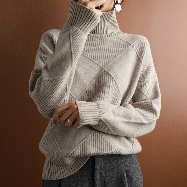 Eveloria Damen Rollkragenpullover Stilvoll