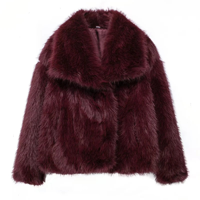 Damen Pelzjacke Warm Stilvolles Design
