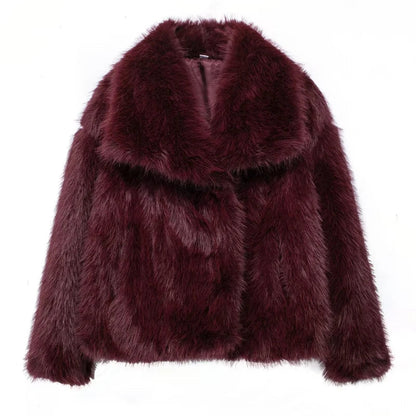 Damen Pelzjacke Warm Stilvolles Design