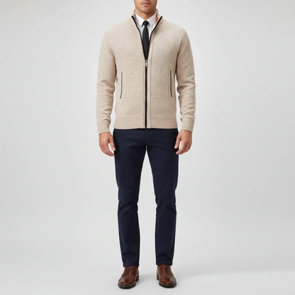 Herren Strickjacke Reißverschluss Vorne