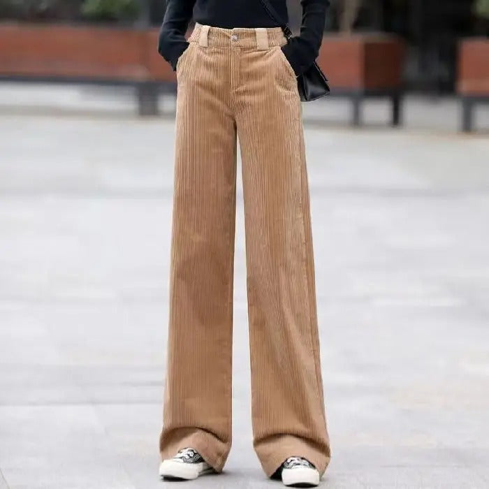 Eveloria Damen Hochbund-Cordhose