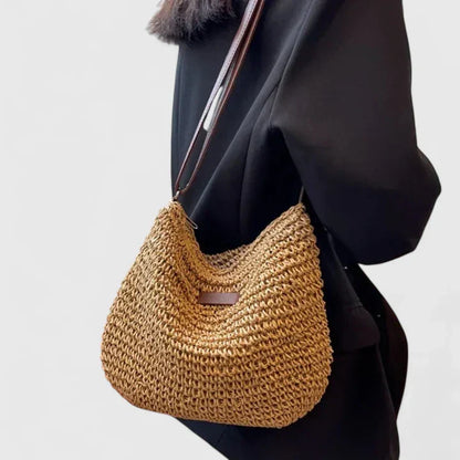 Damen Schultertasche Leder Natürlich Braun