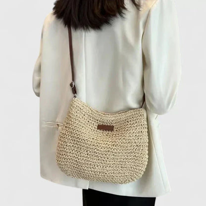 Damen Schultertasche Leder Natürlich Braun