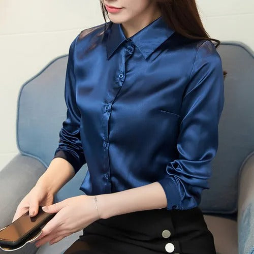 Eveloria Damenbluse Seidensatin Eleganz