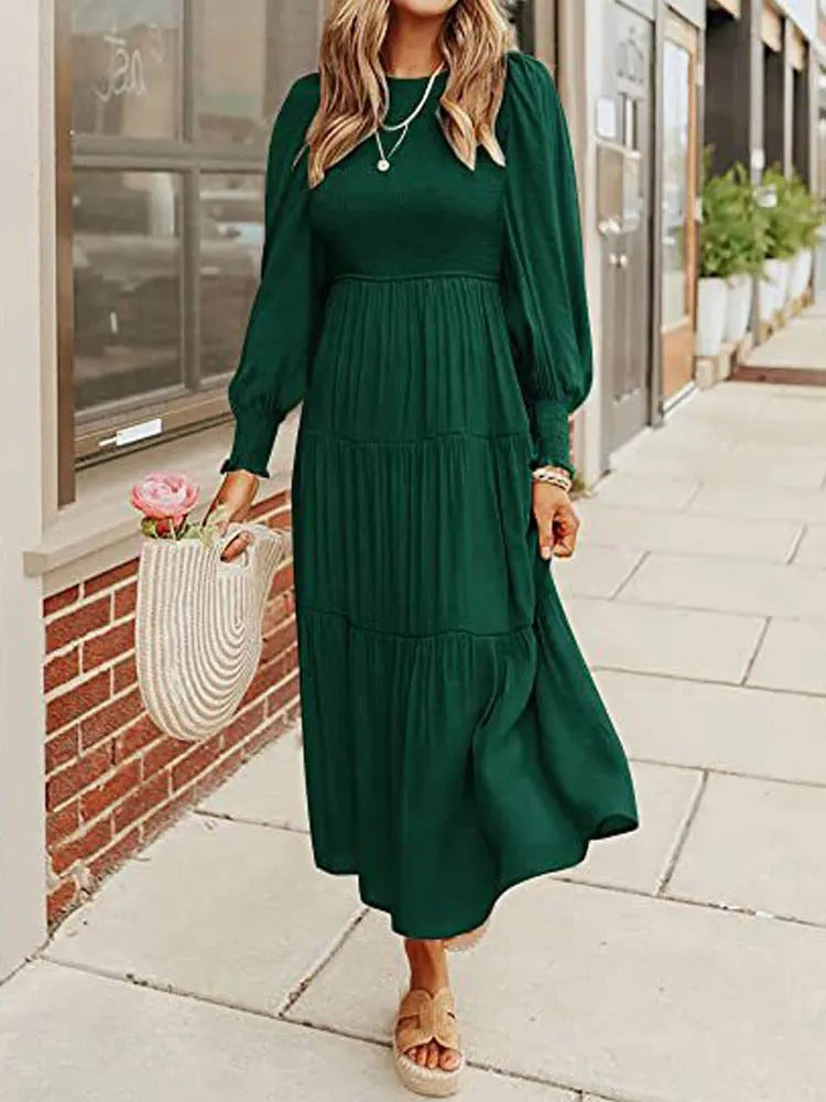 Eveloria Damen Midi-Kleid Langärmlig mit Dinnerjacket
