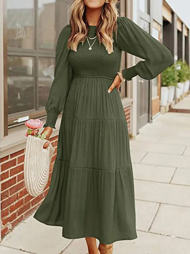 Eveloria Damen Midi-Kleid Langärmlig mit Dinnerjacket