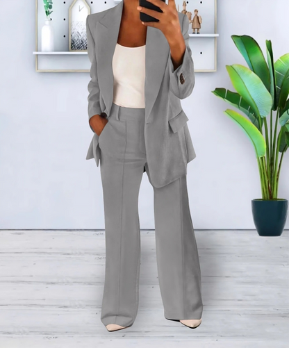 Damen Zweiteiliges Set Blazer und Weite Hose