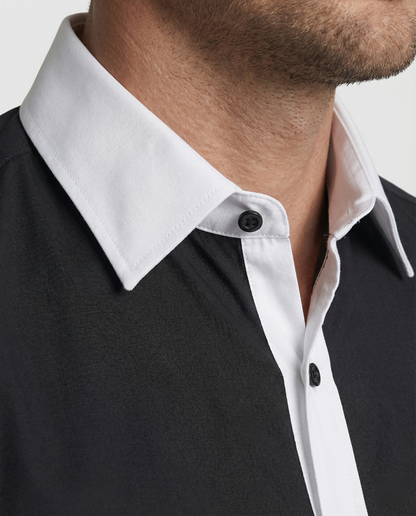 Eveloria Herrenhemd Zweifarbig Slim Fit