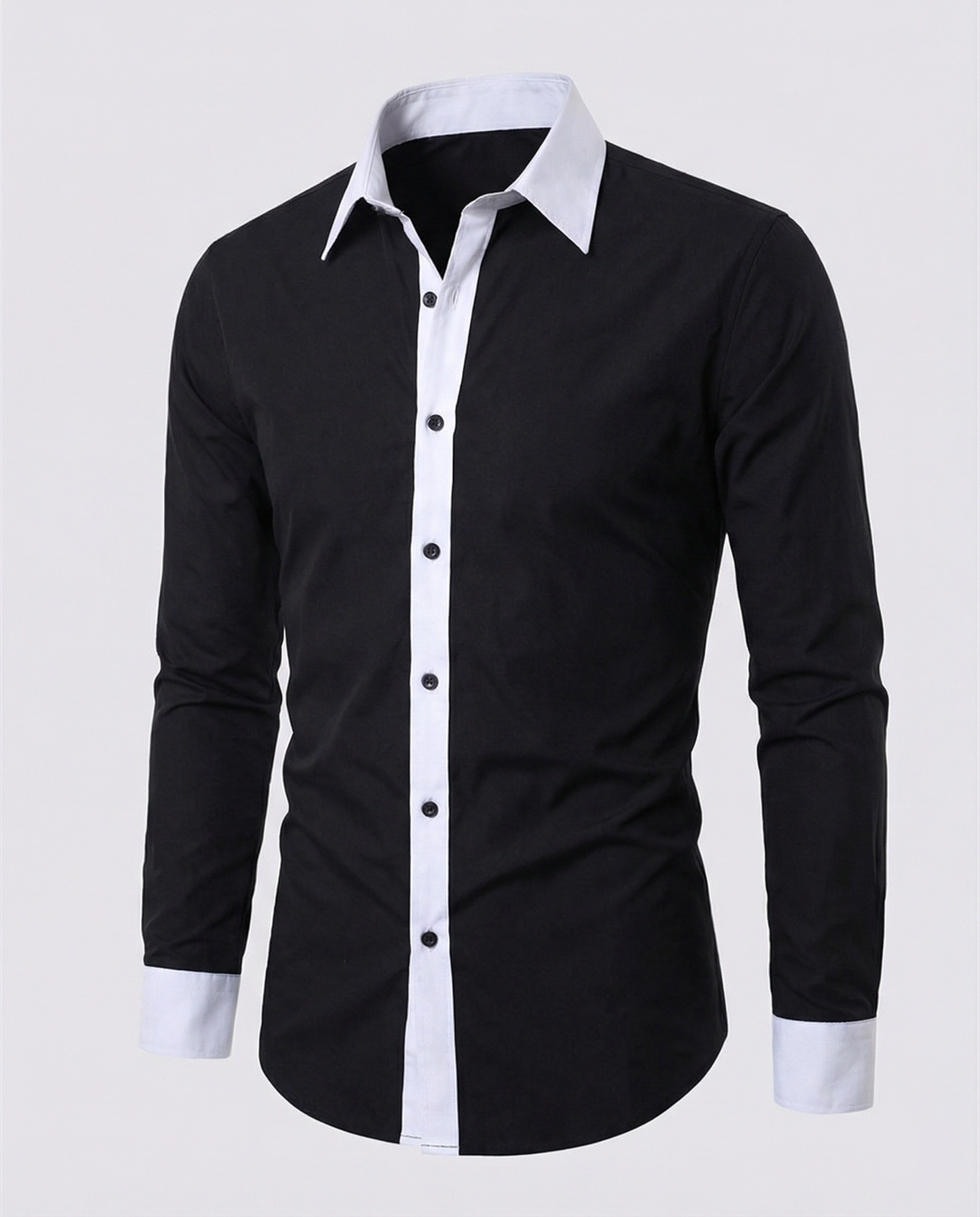 Eveloria Herrenhemd Zweifarbig Slim Fit