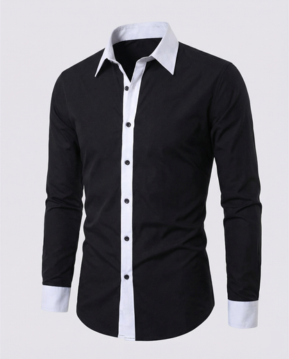 Eveloria Herrenhemd Zweifarbig Slim Fit