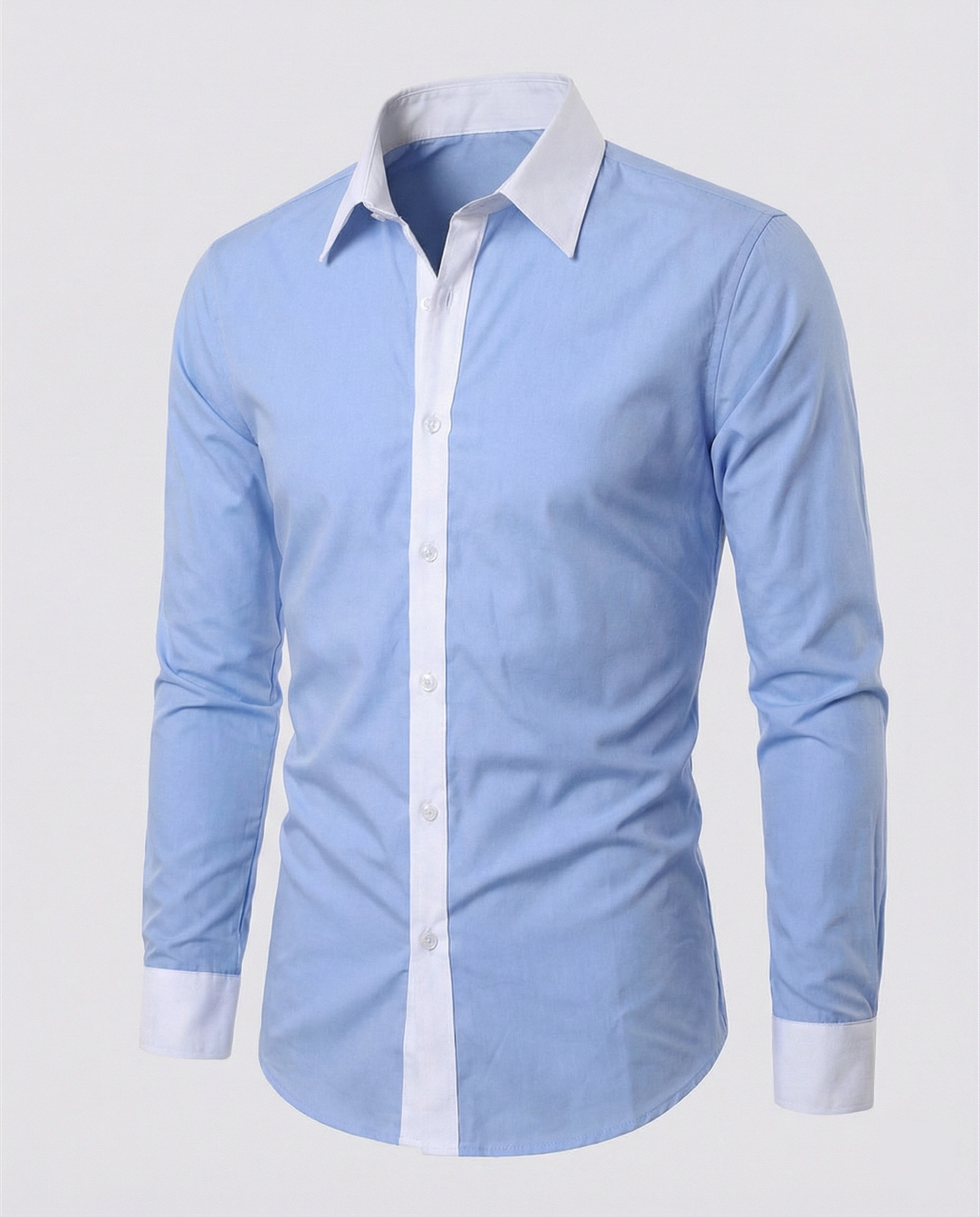 Eveloria Herrenhemd Zweifarbig Slim Fit