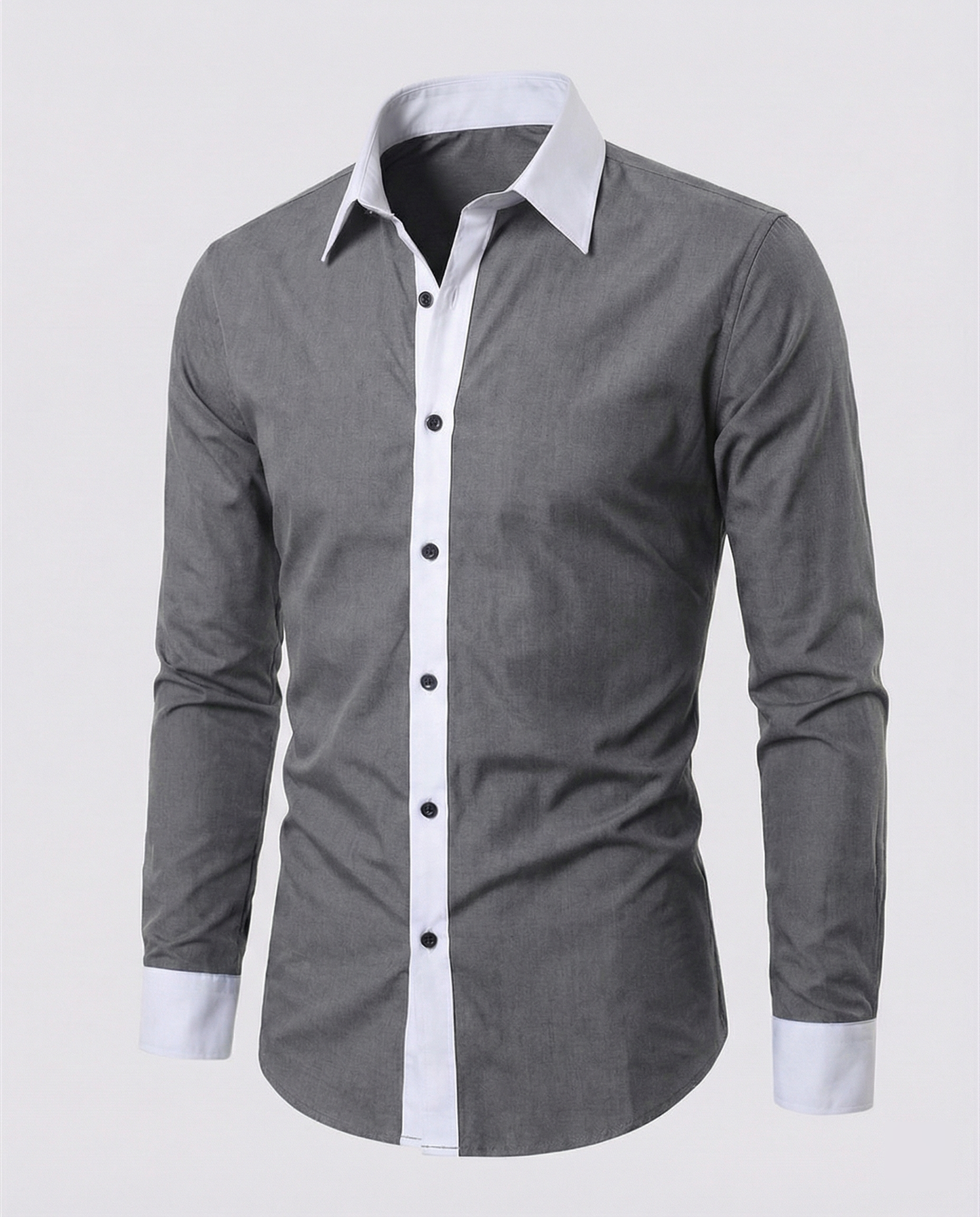 Eveloria Herrenhemd Zweifarbig Slim Fit