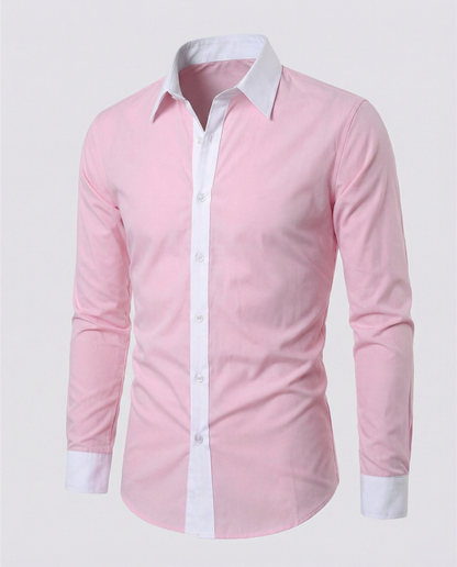Eveloria Herrenhemd Zweifarbig Slim Fit