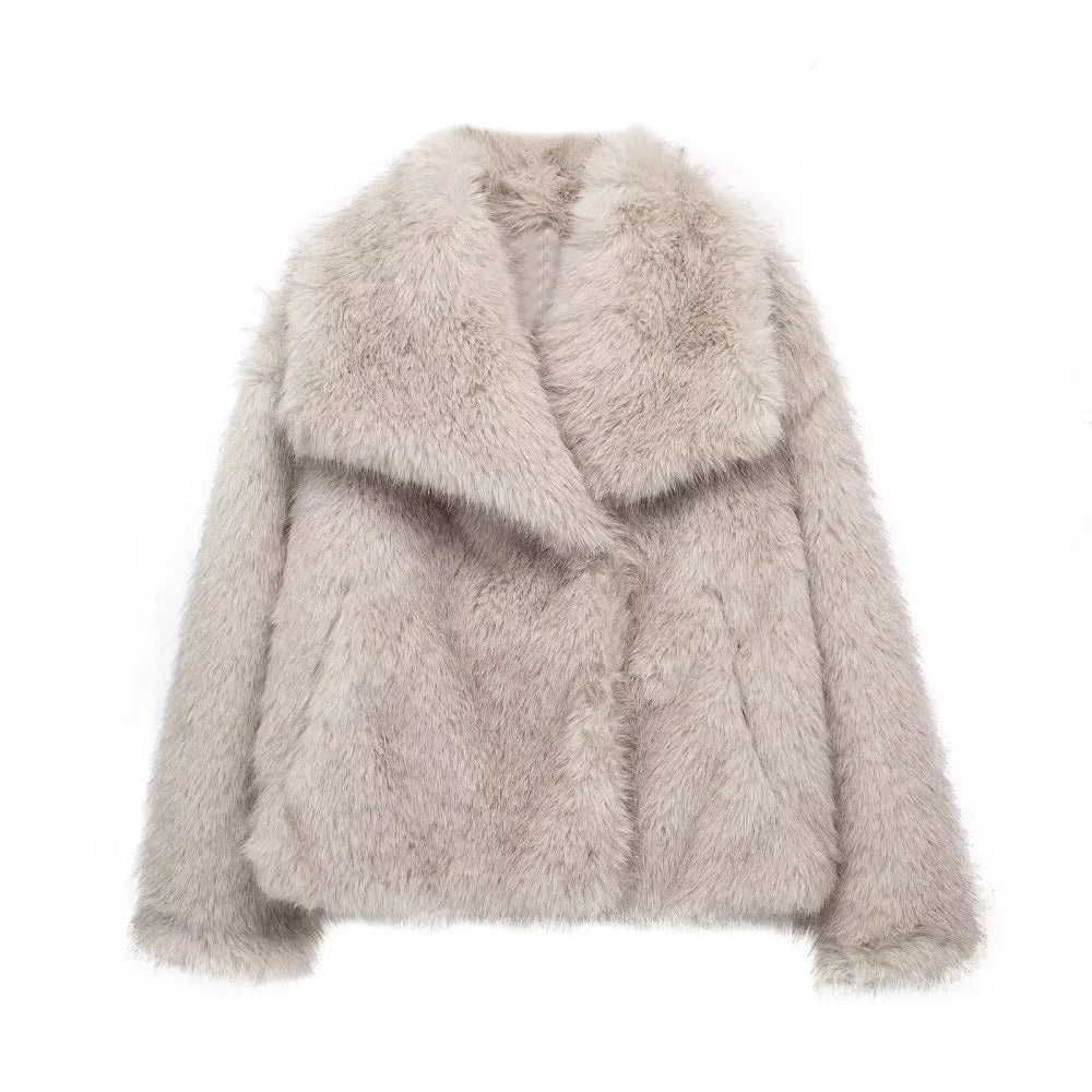 Eveloria Damen Kunstpelzmantel Warm