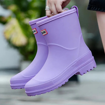 Damen Regenstiefel Modisch Wasserdicht