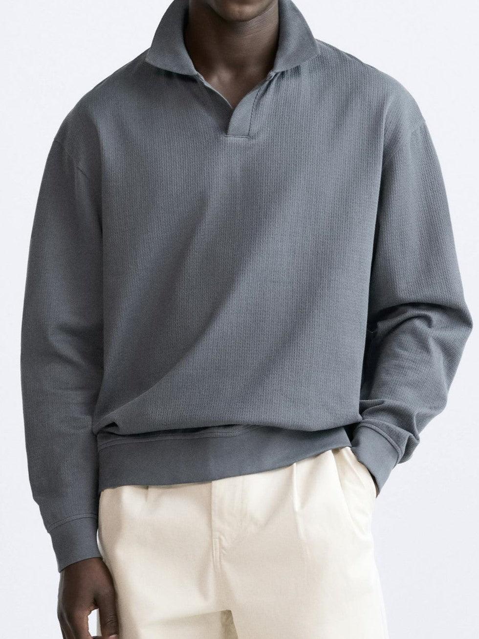 Beiger Pullover Polokragen Lässig Eleganz