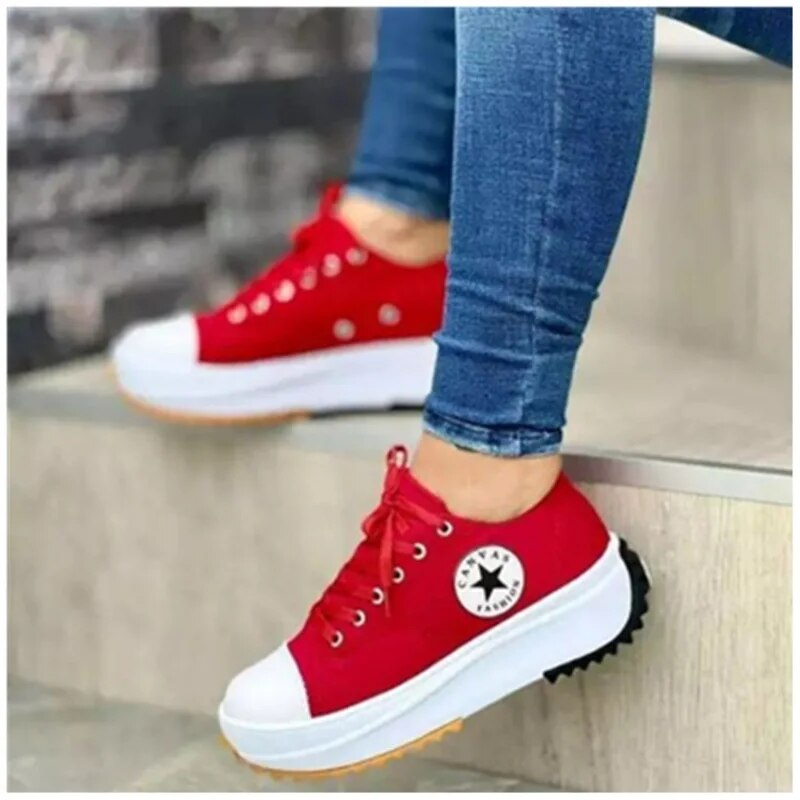 Damen Sneaker Bequem Flach