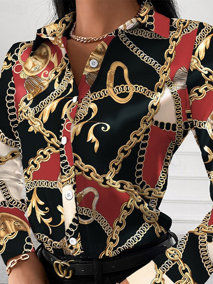 Eveloria Damenbluse mit goldenen Details