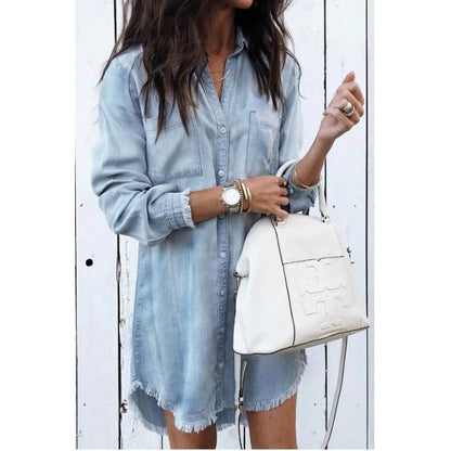 Eveloria Damen Denimkleid