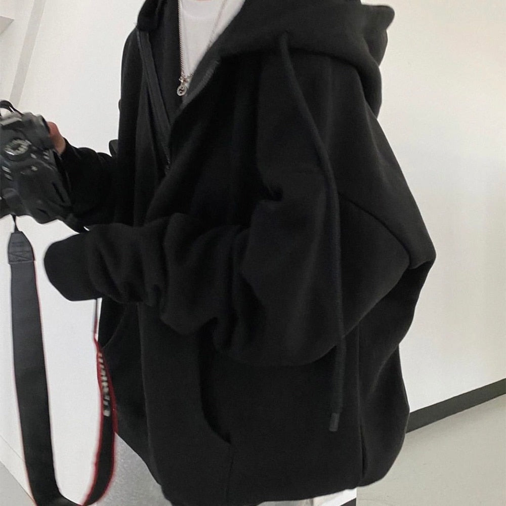 Damen Oversized Jacke mit Kapuze und Taschen
