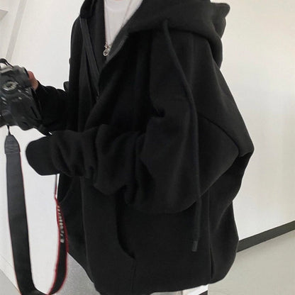 Damen Oversized Jacke mit Kapuze und Taschen