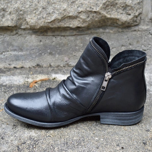 Eveloria Damenstiefel Elegantes Leder Schwarz - Eveloria