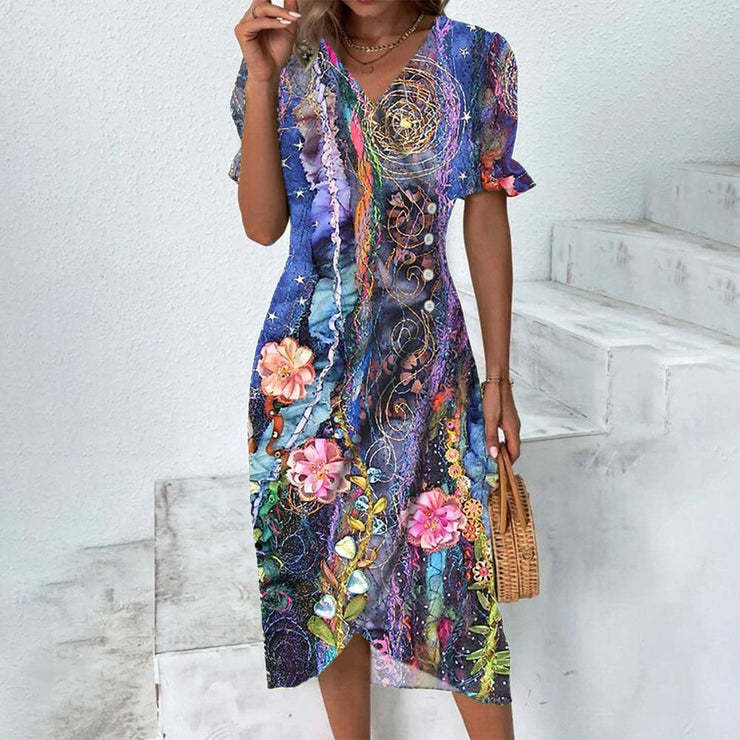 Damen Sommerkleid Leicht Feminin Pastell