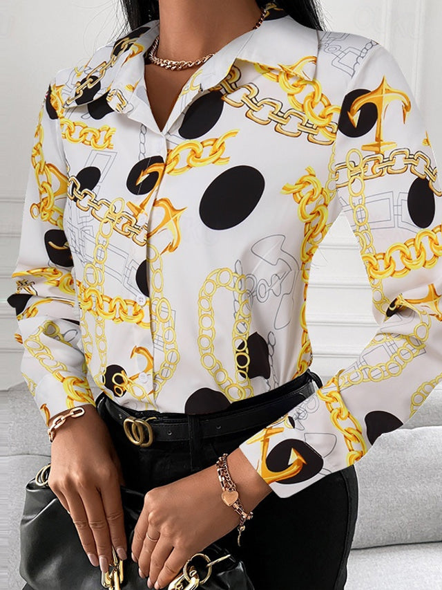 Eveloria Damenbluse mit goldenen Details