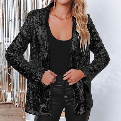 Eveloria Damen Blazer Pailletten
