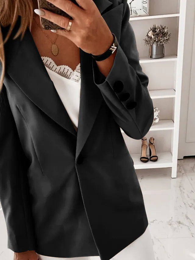 Eveloria Damen Blazer Ein-Knopf Lässig