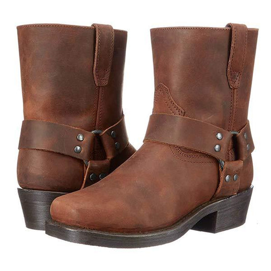 Eveloria Damen Westernstiefel Cowboy Leder Braun - Eveloria