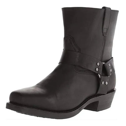 Eveloria Damen Westernstiefel Cowboy Leder Braun