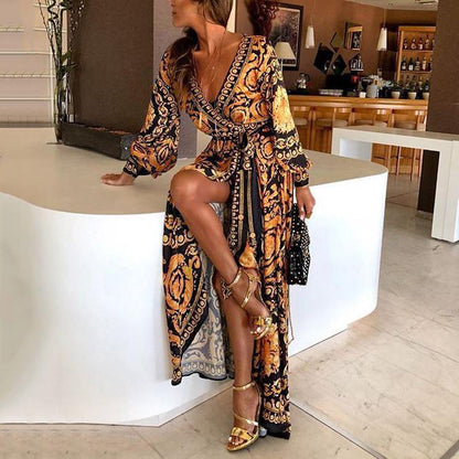 Eveloria Damenkleid Boho Schlitz