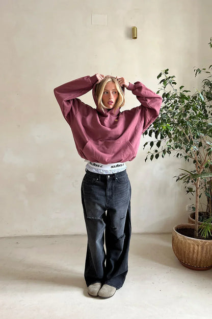 Damen Oversize Hoodie Bedruckt