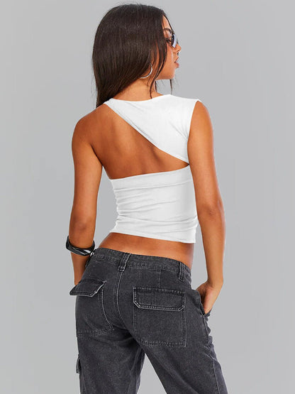 Damen Crop- Ein-Schulter-Design