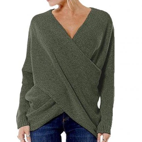 Eveloria Damen Gekreuzter Pullover - Eveloria