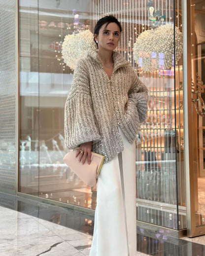 Eveloria Damen Seidenstrickweste Stilvoll