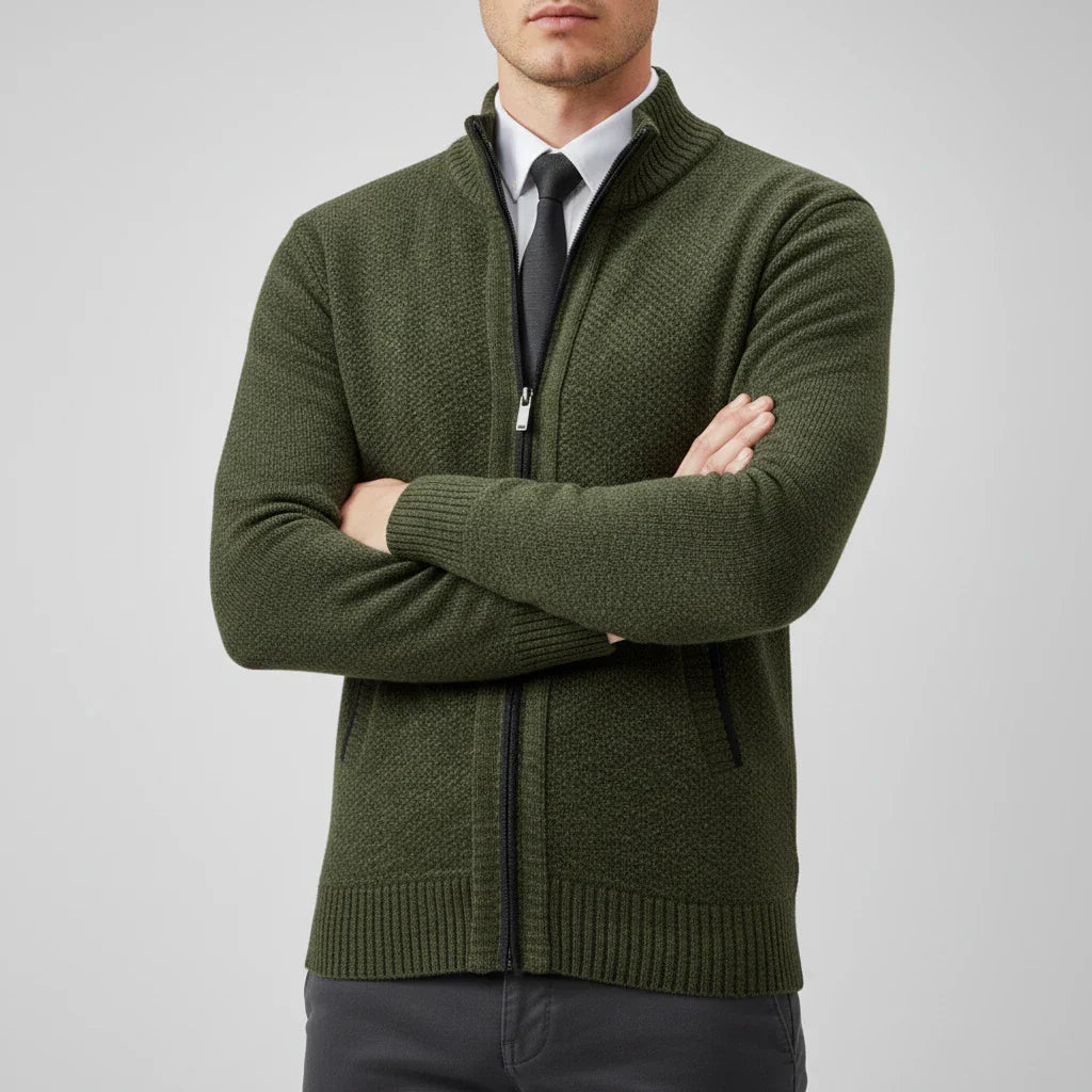 Herren Strickjacke Reißverschluss Vorne