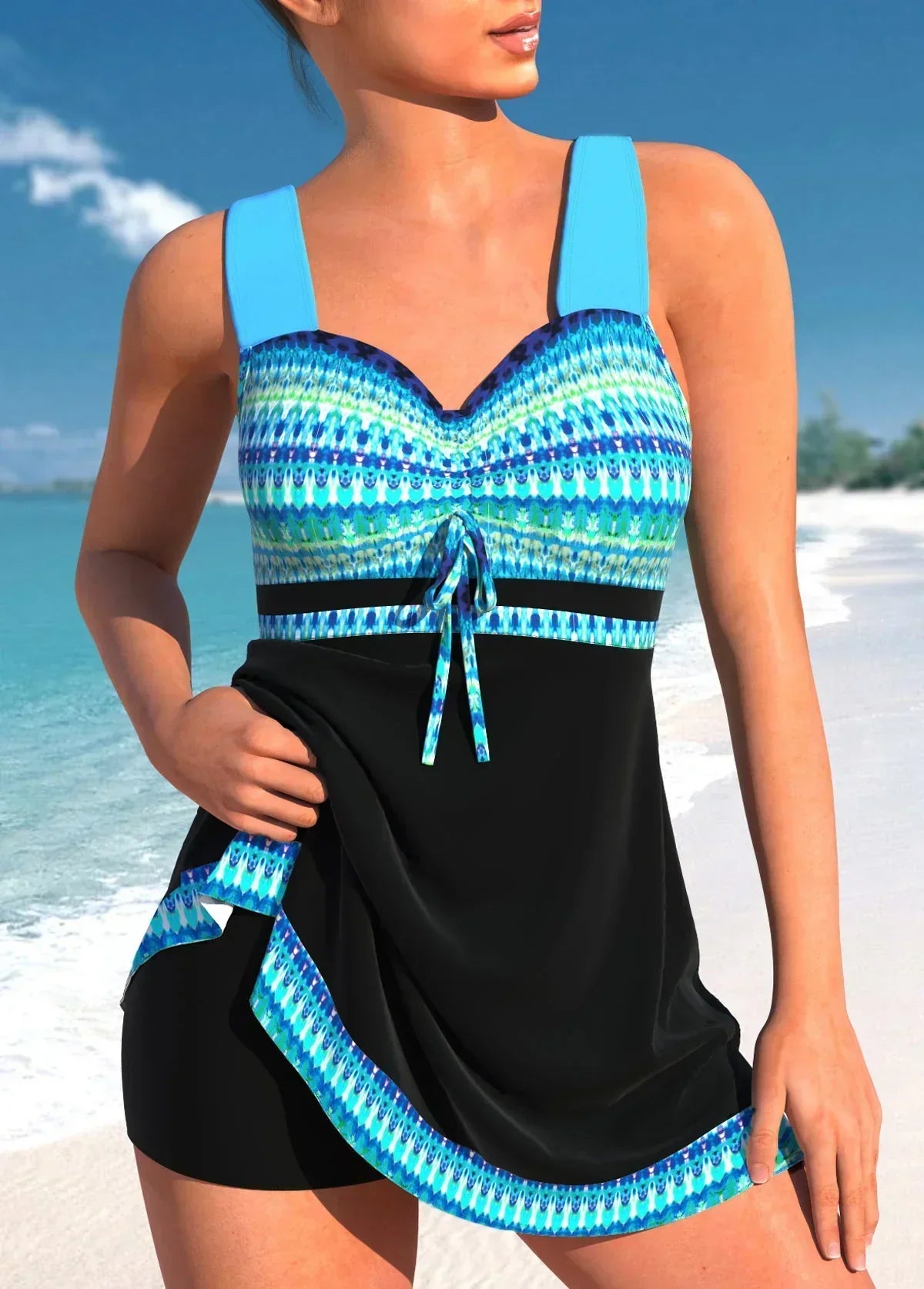 Eveloria Damen Tankini Patchwork Leicht - Eveloria