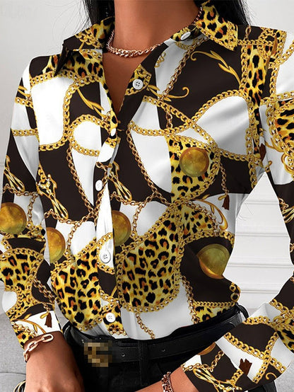 Eveloria Damenbluse mit goldenen Details